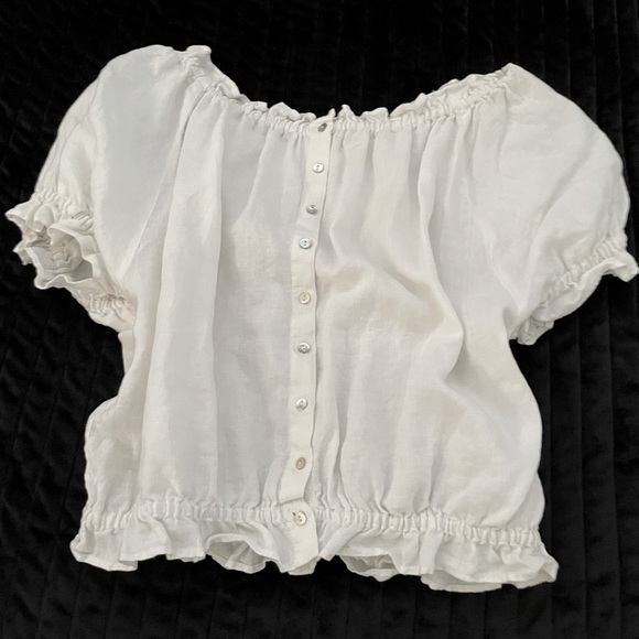 Off the shoulder linen top - Picture 2 of 2